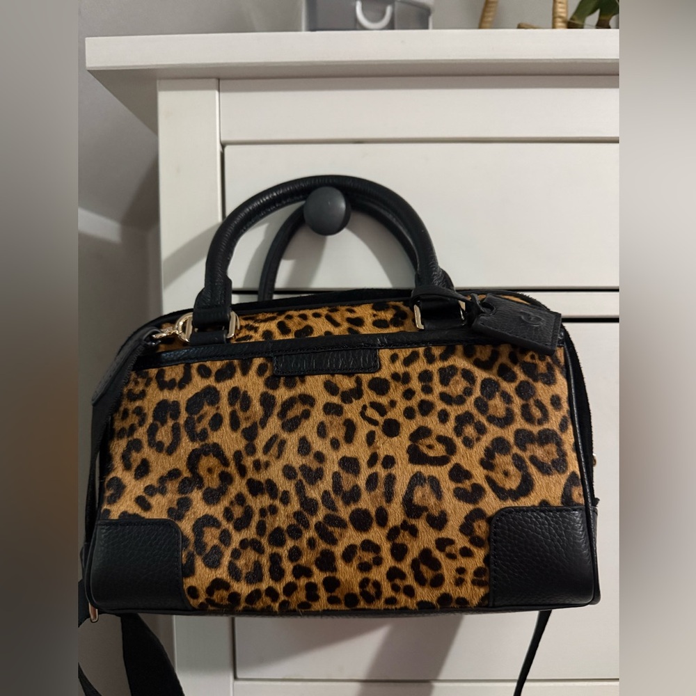Cole Haan Leopard hair calf  leather satchel New